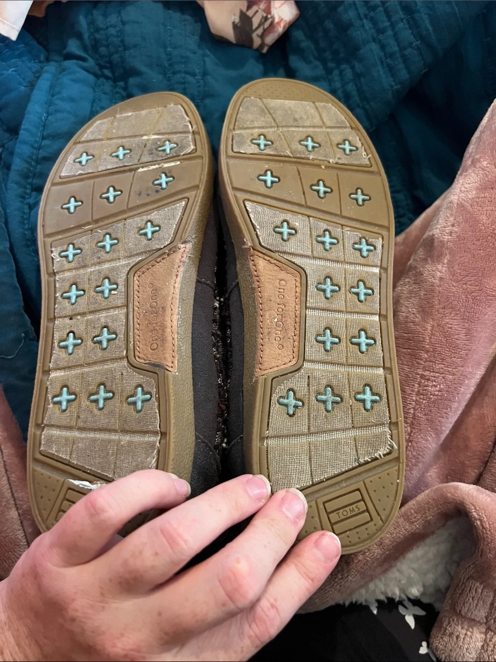 Toms Brown Gray Patterned Winter Ankle Boots